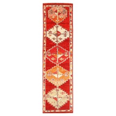 Afghanistan Anatoly-Läufer - Wolle Elfenbeinrot Design - 93498