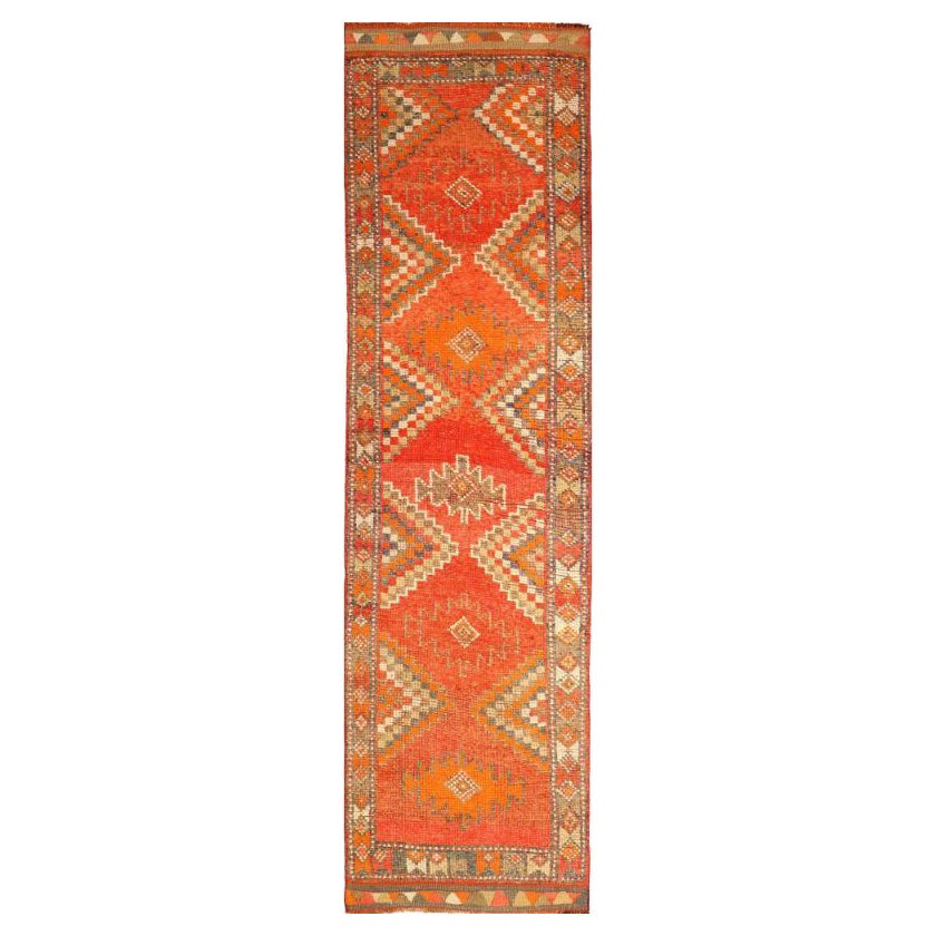 Afghanistan Anatoly-Läufer - Wolle Orange Rot Design - 93499