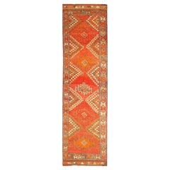 Afghanistan Anatoly-Läufer - Wolle Orange Rot Design - 93499