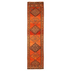Afghanistan Anatoly-Läufer - Wolle Orange Rot Design - 93503