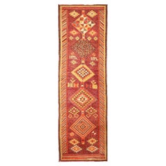 Afghanistan Anatoly Runner Rug - Wool Red Yellow Design - 93514