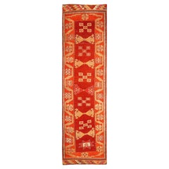 Tapis de course Anatoly d'Afghanistan en laine orange rouge jaune - 93518