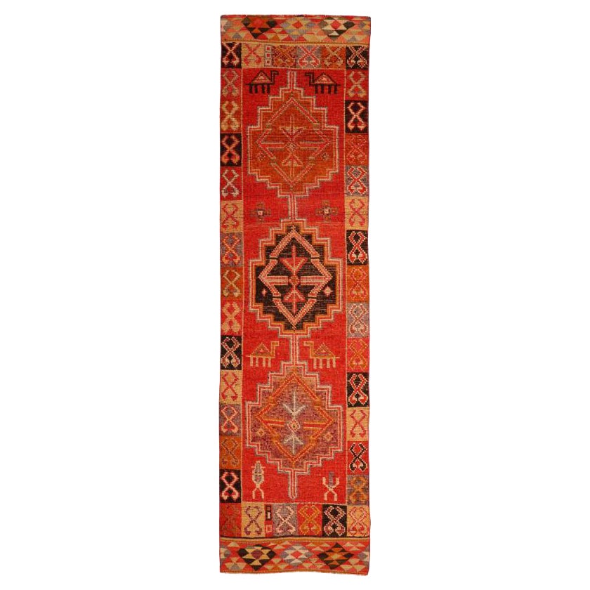 Afghanistan Anatoly-Läufer - Wolle Rot Design - 93527