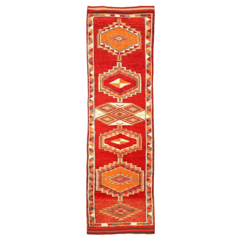 Afghanistan Anatoly-Läufer - Wolle Orange Rot Design - 93529