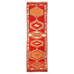 Afghanistan Anatoly-Läufer - Wolle Orange Rot Design - 93529