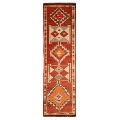 Afghanistan Anatoly-Läufer - Wolle Elfenbein Orange Rot Design - 93542