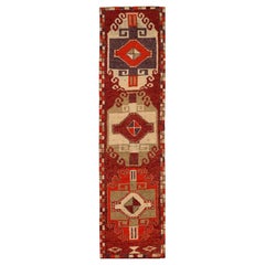 Afghanistan Anatoly-Läufer - Wolle Elfenbeinrot Design - 93533