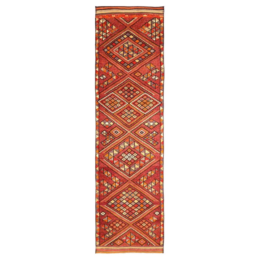 Afghanistan Anatoly Runner Rug - Wool Red Yellow Design - 93544