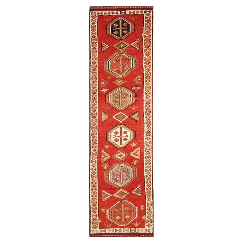 Afghanistan Anatoly-Läufer - Wolle Elfenbeinrot Design - 93545