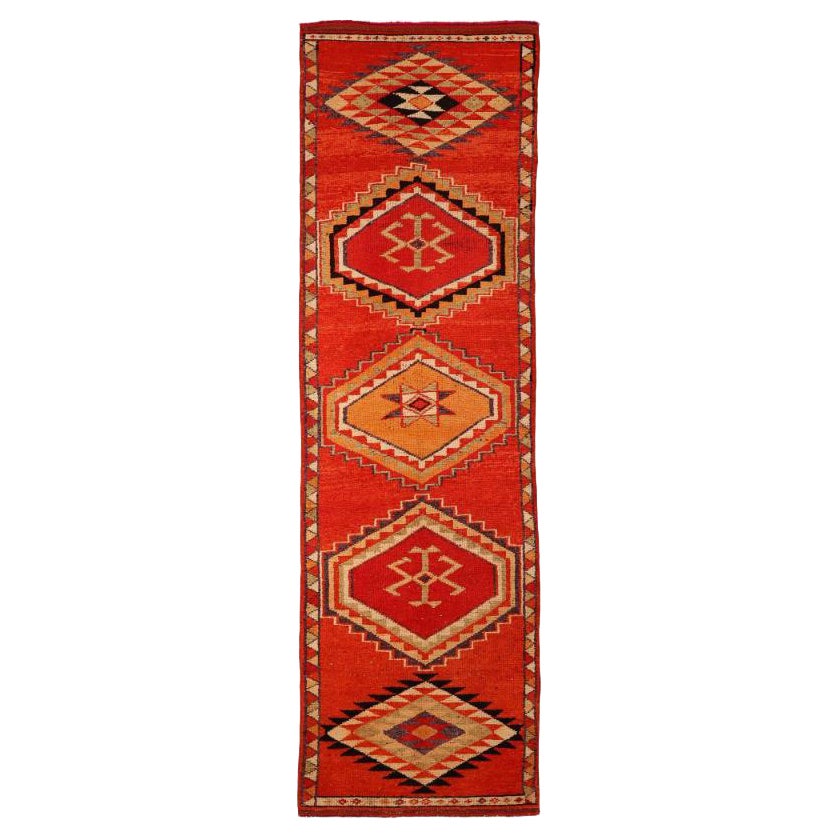 Afghanistan Anatoly Läufer Teppich - Wolle Rot Gelb Design - 93546