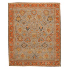 Tapis modernes indiens - Design en laine orange taupe jaune - 96610