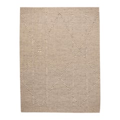 India Modern Area Rugs - Wool Ivory Design - 96614