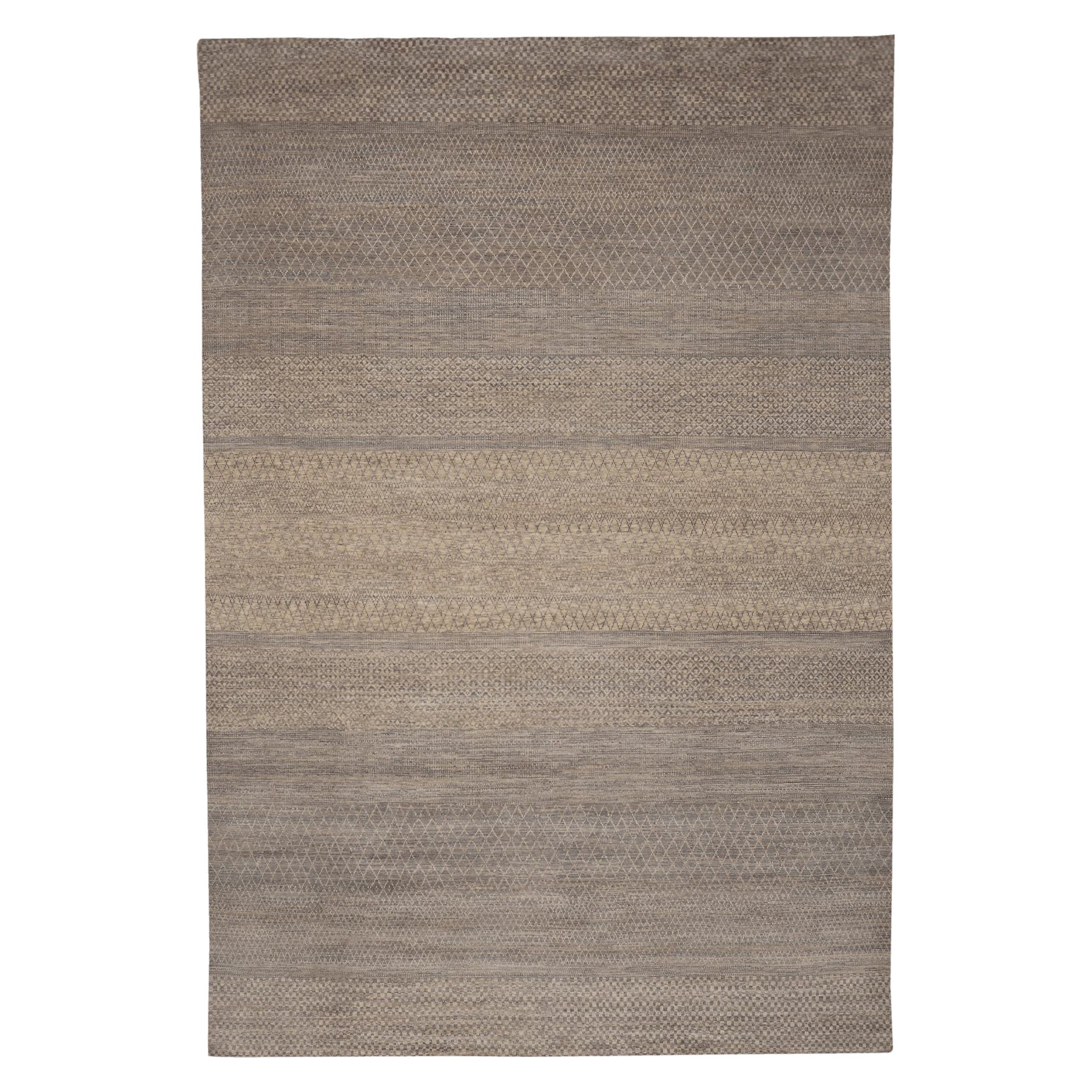 India Moroccan Over Size Teppich - Wolle Brown Taupe Design - 96585
