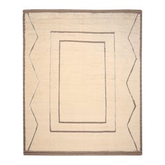 India Moroccan Over Size Rug - Wool Ivory Design - 96586