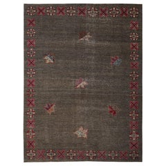 Persian Mashad Area Rugs - Wool Brown Design - 97219