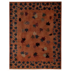 Tapis persans Mashad - Design orange en laine - 96846
