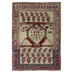 Persian Azerbaijan Small Rug - Wool Ivory Design - 96894