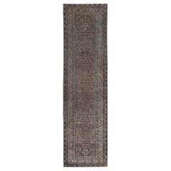 Tapis de course Persan Malayer - Laine Brown Ivory Design - 97128
