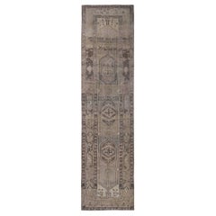 Tapis de course persan Azerbaïdjan - Laine Brown Taupe Design - 96673