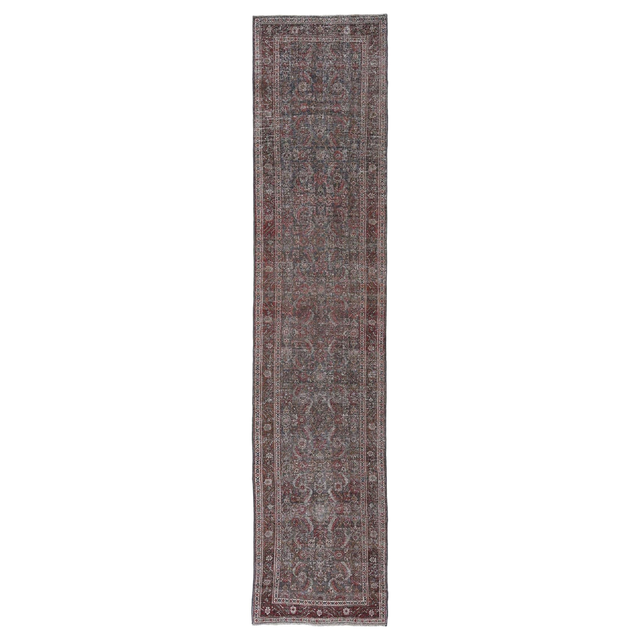 Tappeto Persiano Mahal Runner - Lana Blu Rosso Design - 96766