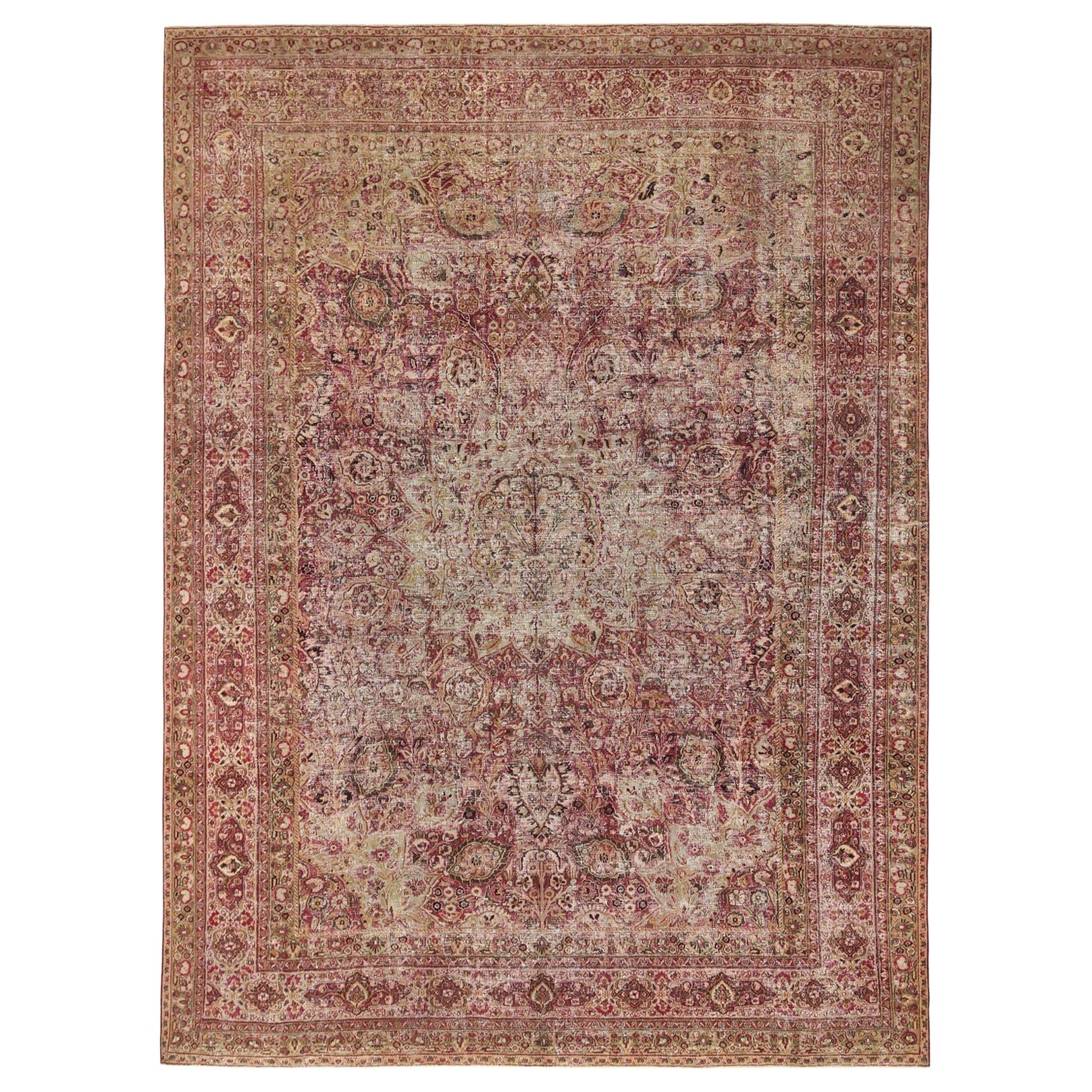 Persische Mashad-Teppiche - Wolle Rosa Rot Design - 97215
