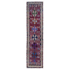 Persian Azerbaijan Runner Rug - Wool Blue Green Purpel Red - 96775
