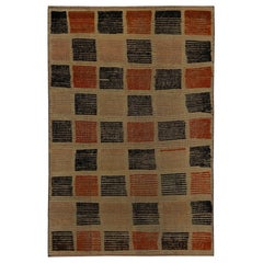 Persian Gabbeh Small Rug - Wool Black Ivory Red Design - 96840