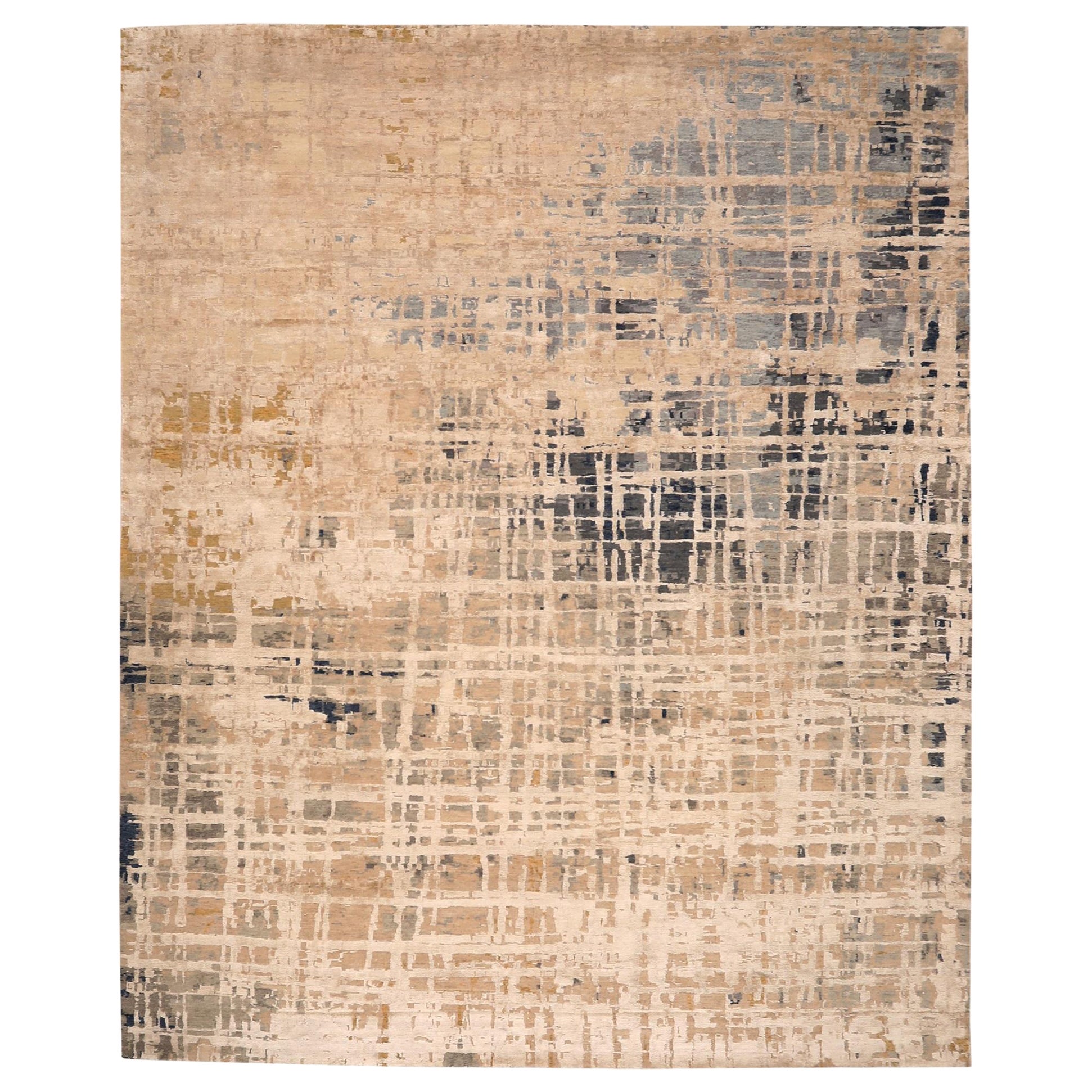 Tapis de laine gris ivoire - 97321