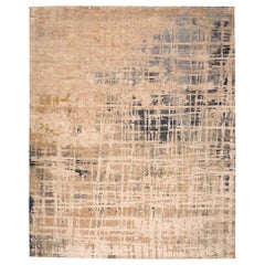 India Area Rugs - Wool Gray Ivory Design - 97321
