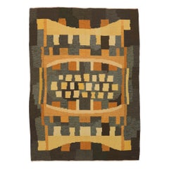 Afghanistan Swedish Collection Area Rugs - Wool Gray Yellow - 97361