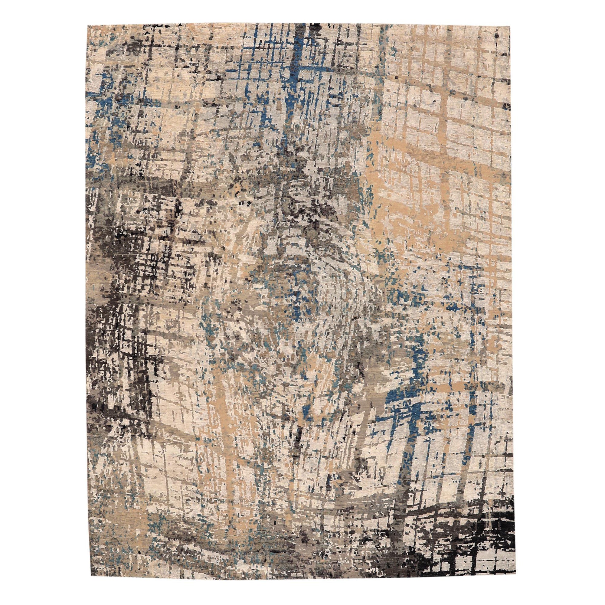 Tapis de zone Inde - Laine Bleu Brown Design/One - 97329