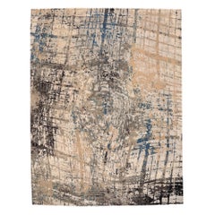 Indien Bereich Teppiche - Wolle Blau Braun Elfenbein Design - 97329