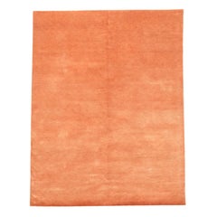 India mohair Small Rug - Wool Orange Design - 96633