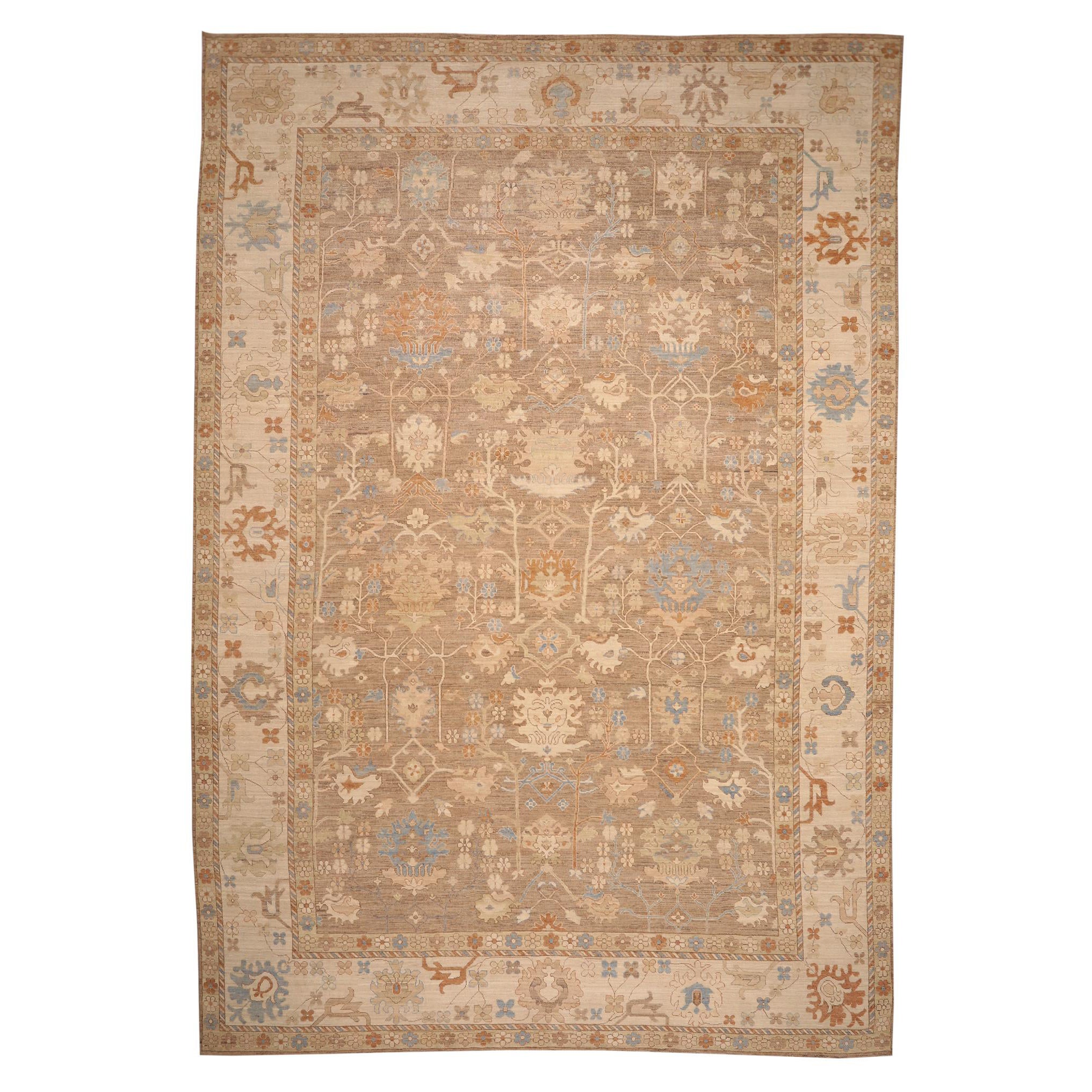 Tappeto Afghanistan Khotan Over Size - Disegno in lana marrone - 96645