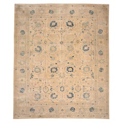 Afghanistan Fine Tabriz Area Rugs - Wool Ivory Design - 97340