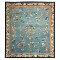 Tapis Art Déco China - Motif Bleu Laine - 97372