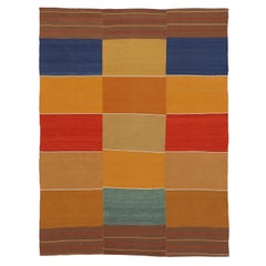 Afghanistan Kilim Small Rug - Wool Blue Brown Red Yellow - 97517