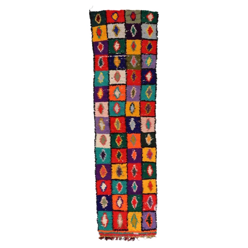 Moroccan Moroccan Runner Rug - Wool Blue Pink Purpel Red - 97528