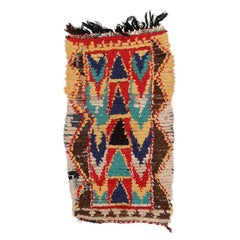 Moroccan Moroccan Small Rug - Wool Blue Brown Ivory Red - 97523