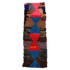 Moroccan Moroccan Small Rug - Wool Blue Brown Pink Red Design - 97533