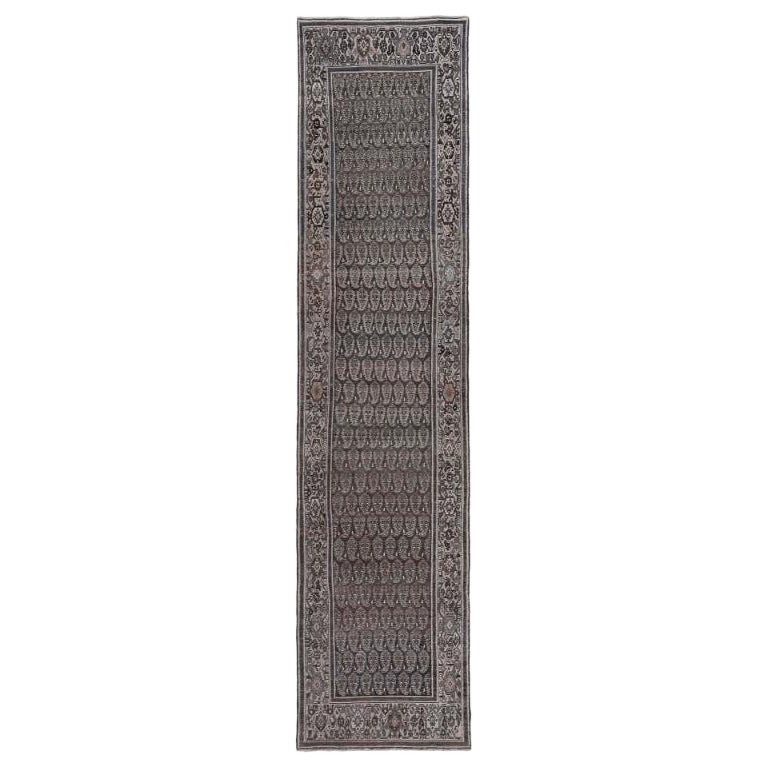 Persischer Malayer Läufer Teppich - Wolle Braun Elfenbein Design - 97454