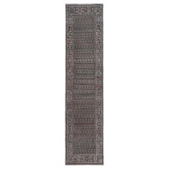 Tapis de course Persan Malayer - Laine Brown Ivory Design - 97454