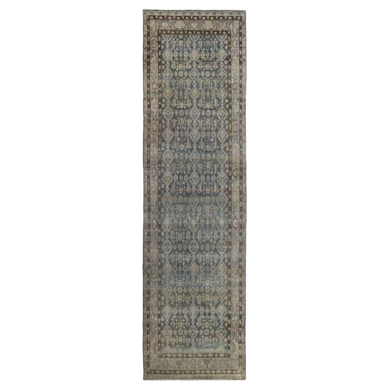 Persischer Malayer Läufer Teppich - Wolle Braun Elfenbein Design - 97540