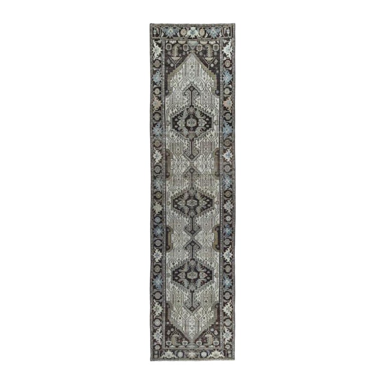 Persischer Malayer Läufer Teppich - Wolle Braun Elfenbein Design - 97543
