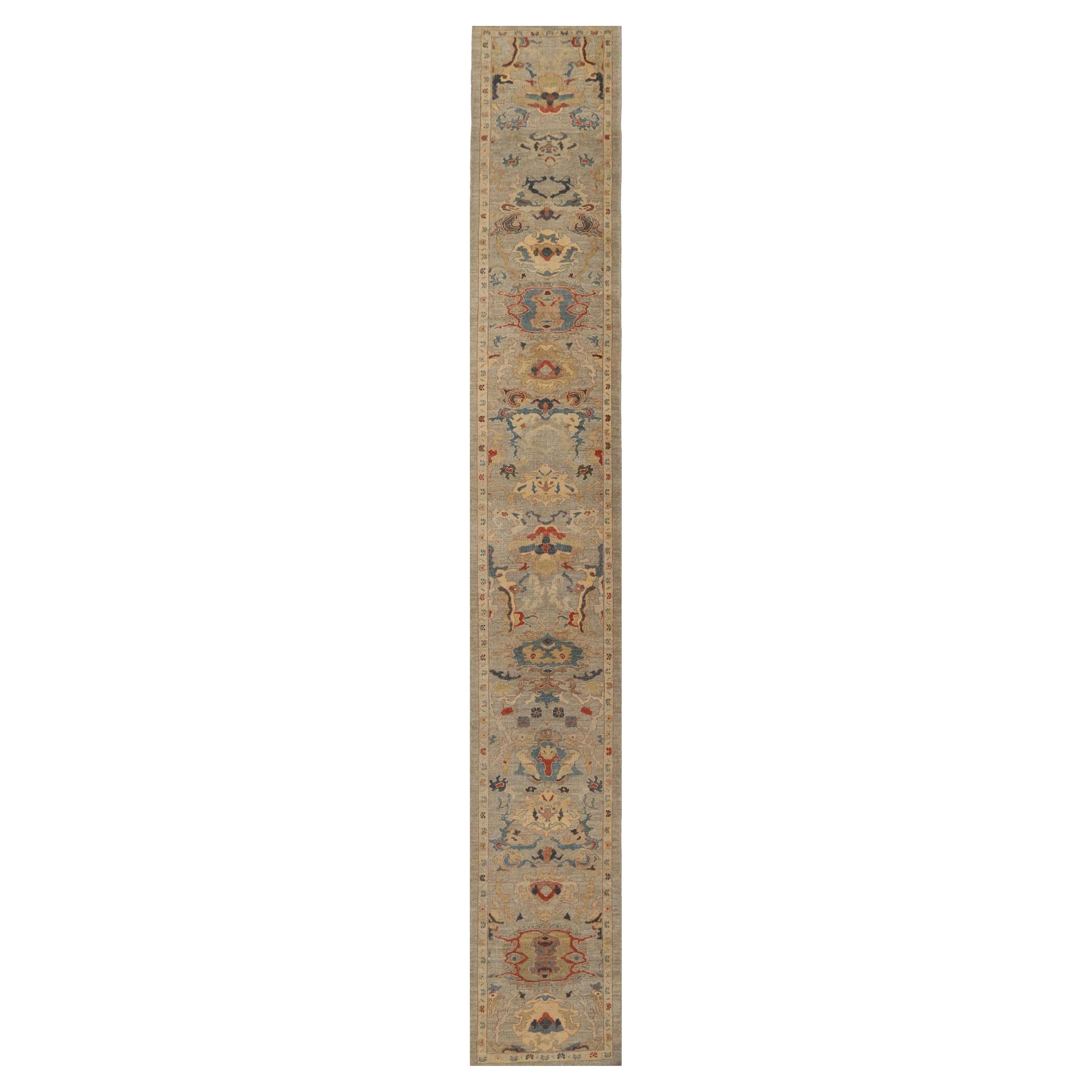 Afghanistan Sultanabad Läufer Teppich - Wolle Elfenbein Design - 95771