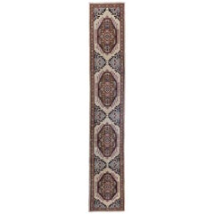 Tapis de course persan Tabriz - Laine Brown Light Blue Pink Taupe - 97913