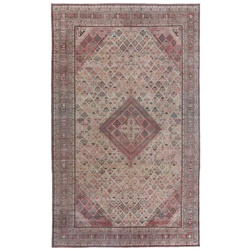 Persischer Joshagan Over Size-Teppich - Wolle Elfenbeinrosa Design - 97581