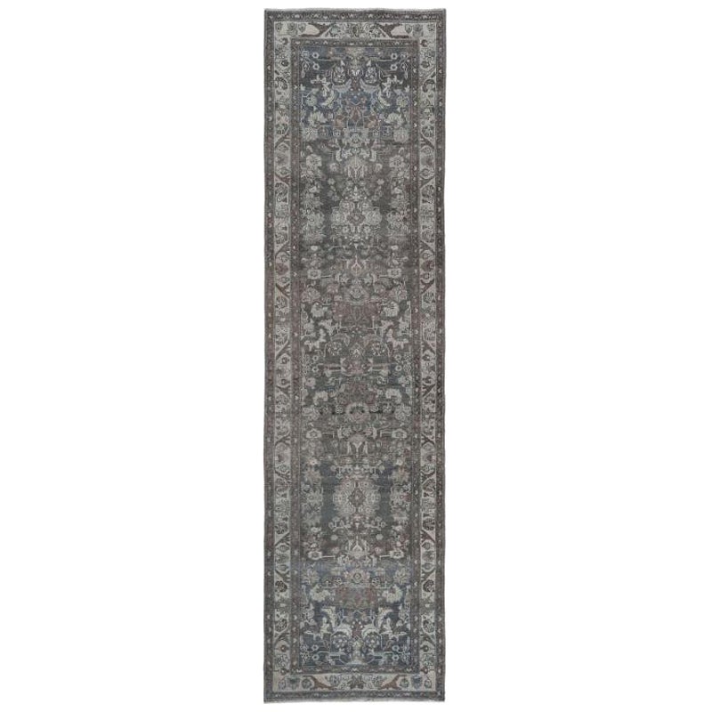 Persischer Malayer Läufer Teppich - Wolle Brown Gray Design - 97585
