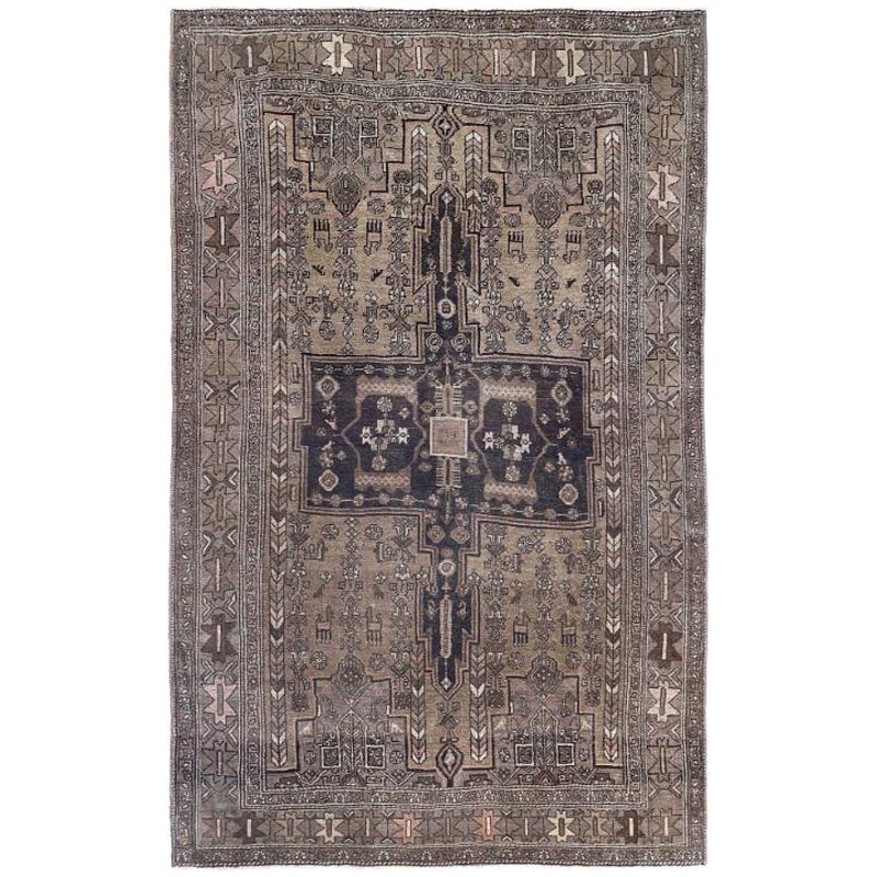 Tappeto persiano Bijar Small - Disegno in lana marrone - 97619