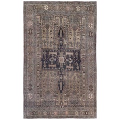 Persian Bijar Small Rug - Wool Brown Design - 97619